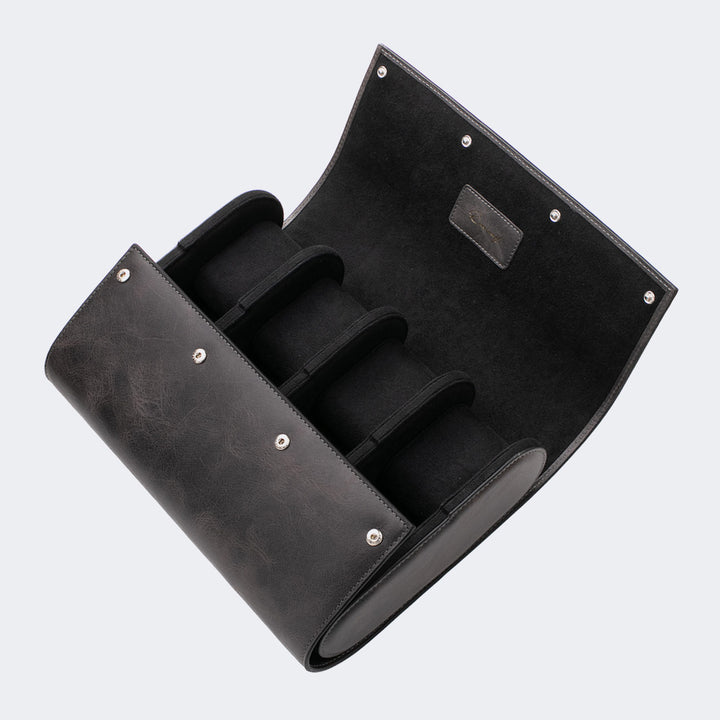 8'li Deri Saat Kutusu - Antrasit - Watch Roll