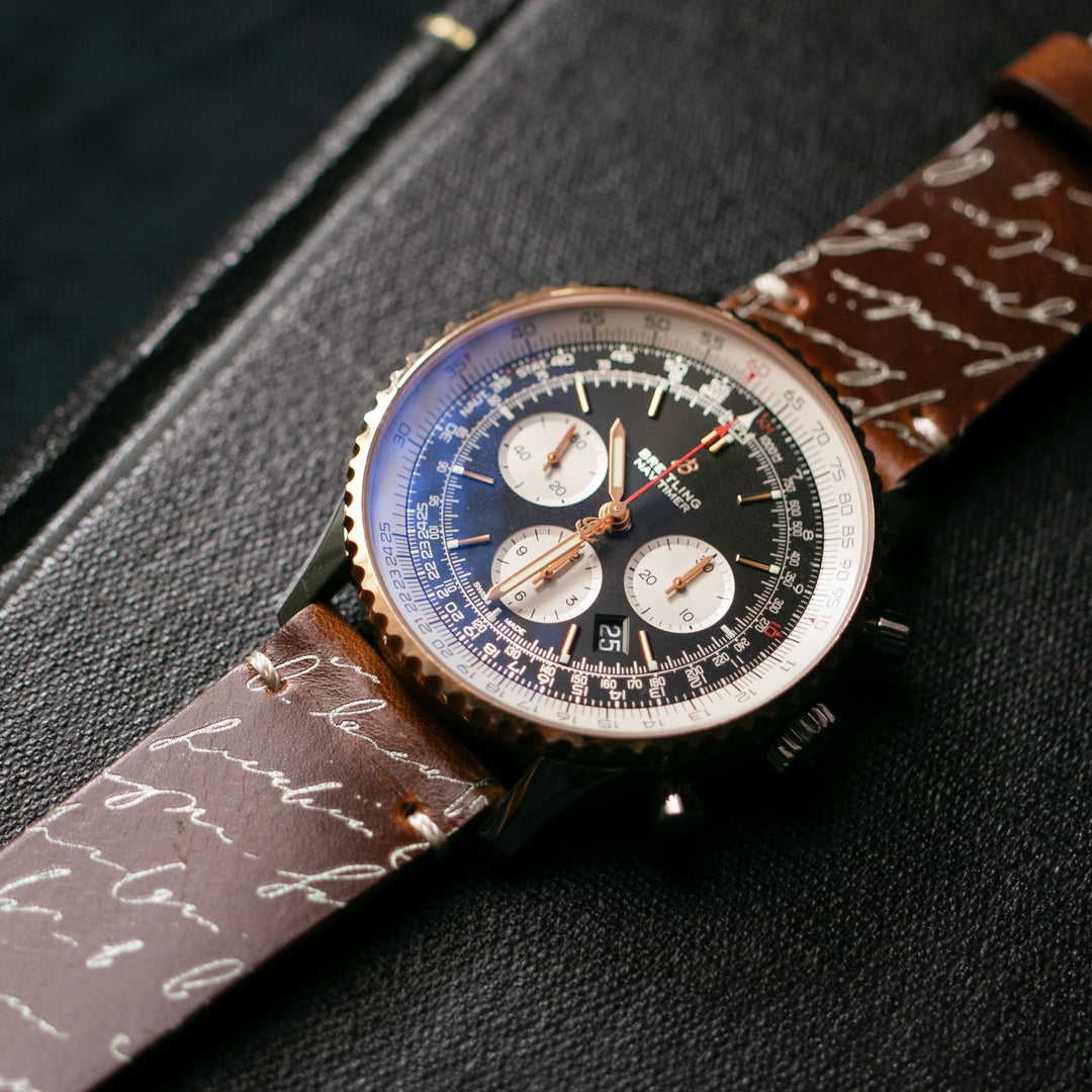 Scritto White - Tek Kat Deri Apple Watch Kordon - Antik Kahve