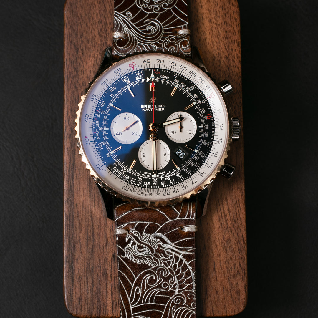 Dragon - Tek Kat Deri Saat Kayışı - Antik Kahve