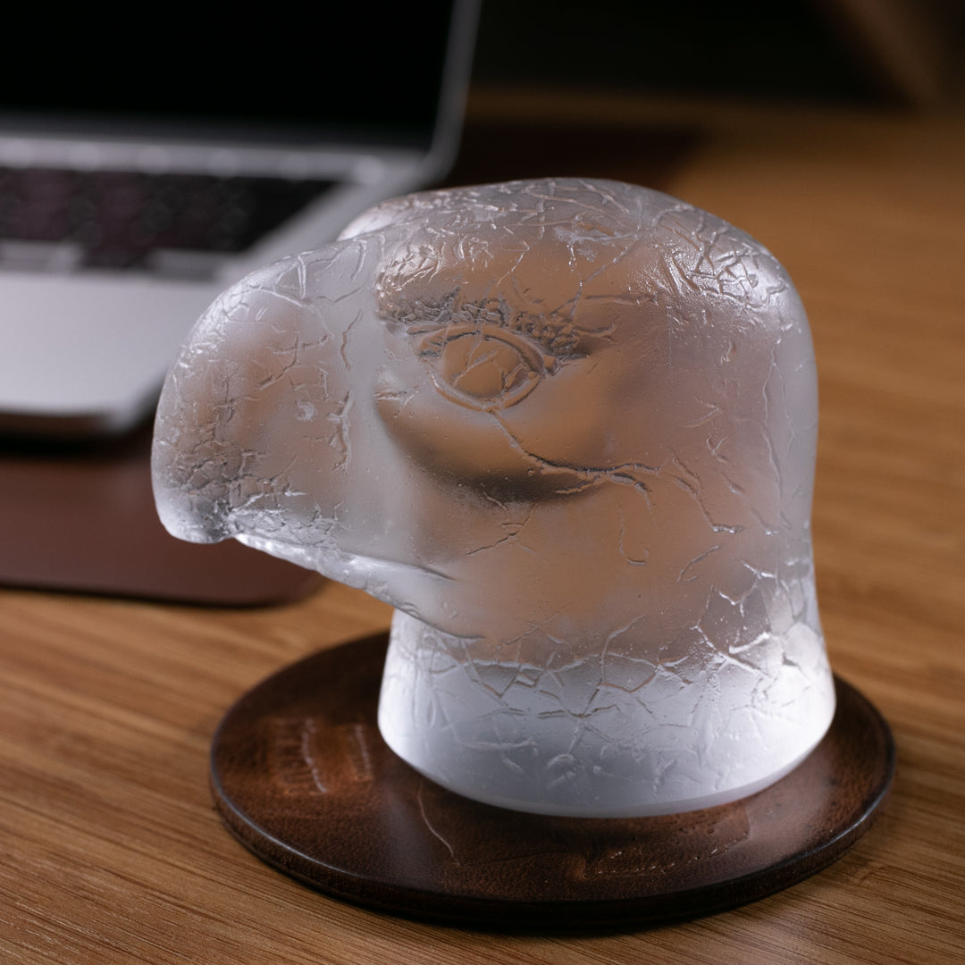 Cam Biblo Heykel - Kartal Başı - Cam Aksesuar