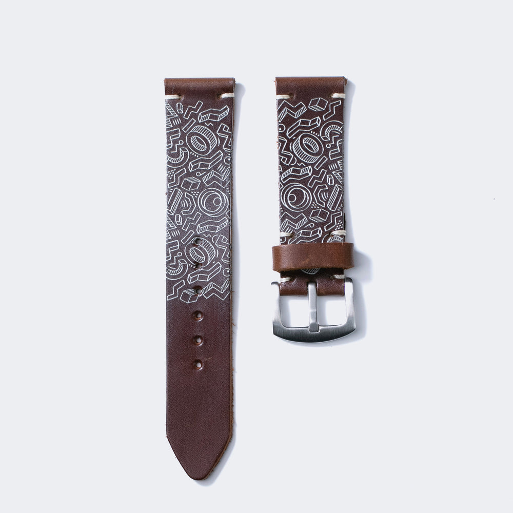 Shapes - Tek Kat Deri Saat Kayışı - Antik Kahve - Leather Strap