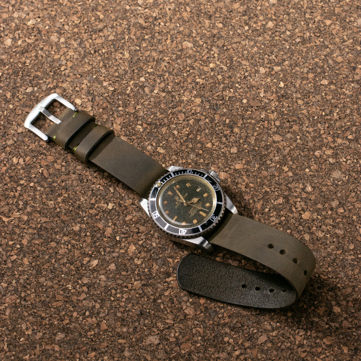 Military Deri Nato Kayış - Antik Yeşil