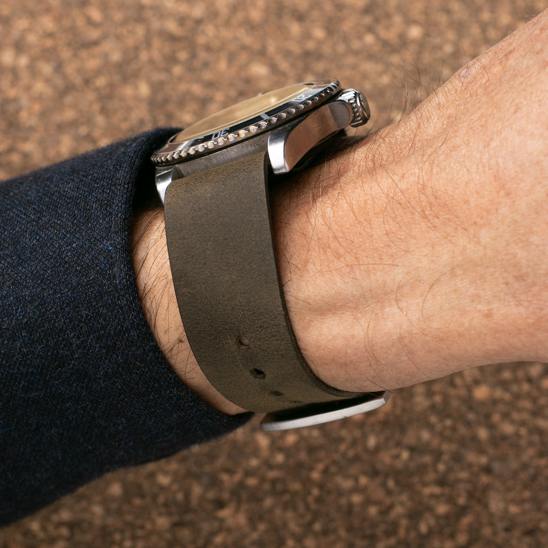 Military Deri Nato Kayış - Antik Yeşil