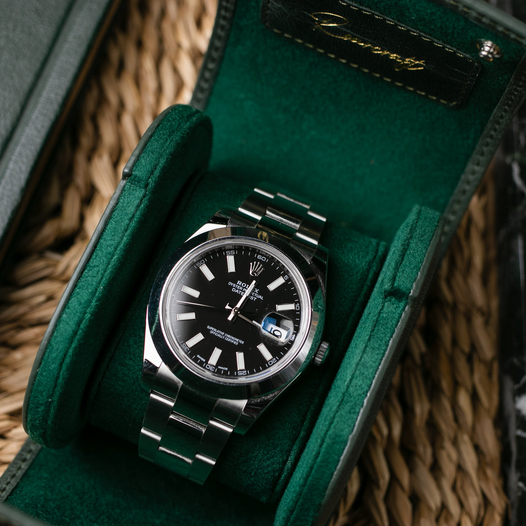 Tekli Deri Saat Kutusu - Zümrüt Yeşil - Watch Roll - Aksesuar