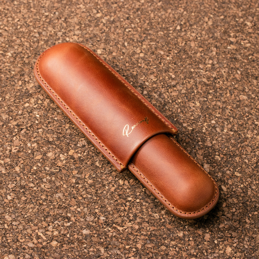 Tekli Deri Puro Kılıfı - Tobacco