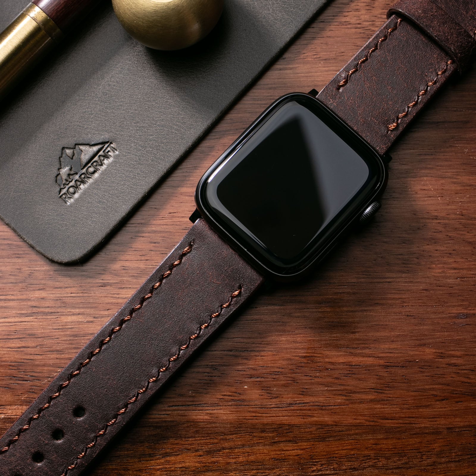 Rustic Apple Watch Çift Kat Pueblo Deri Apple Watch Kayışı - Rustic Brown – Roarcraft TR