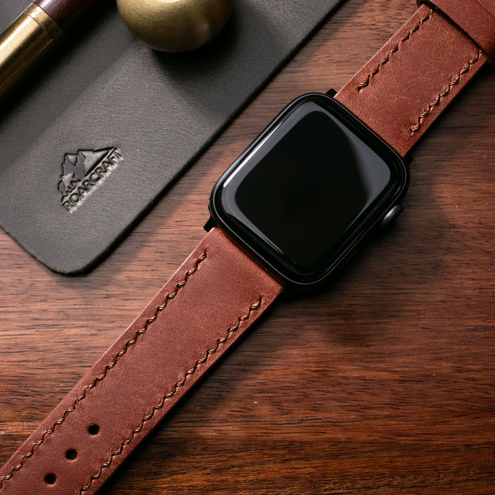 Pueblo Çift Katlı Deri Saat Kayışı - Çikolata