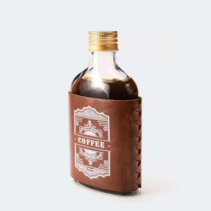 Deri Kaplı Cold Brew Kahve Şişesi