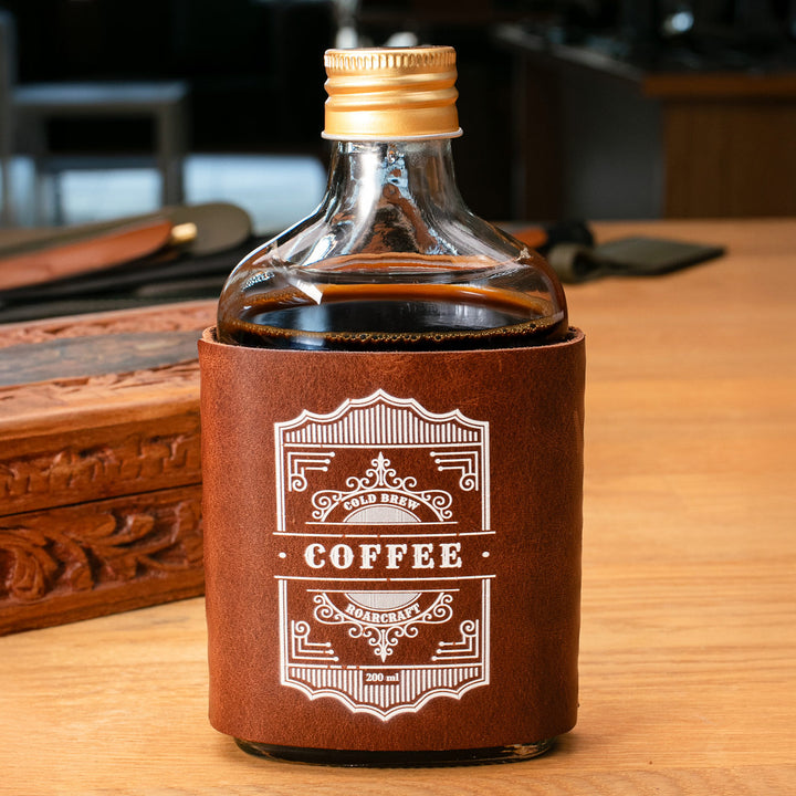 Deri Kaplı Cold Brew Kahve Şişesi
