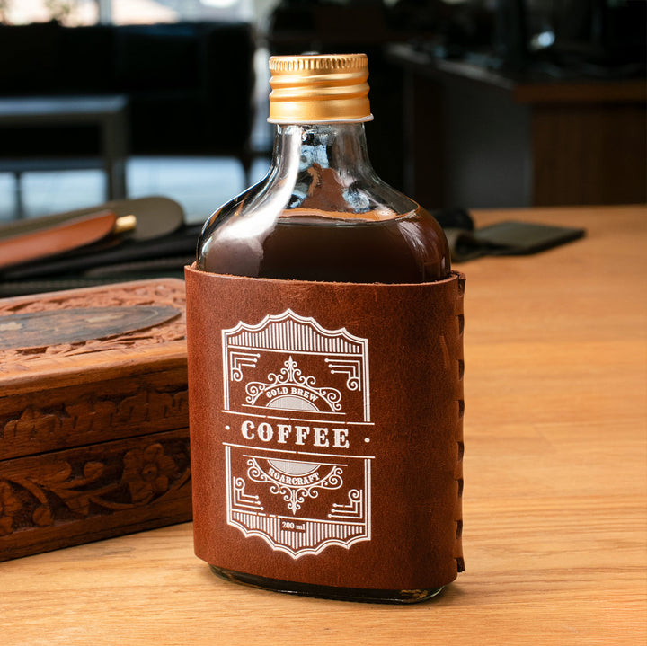 Deri Kaplı Cold Brew Kahve Şişesi