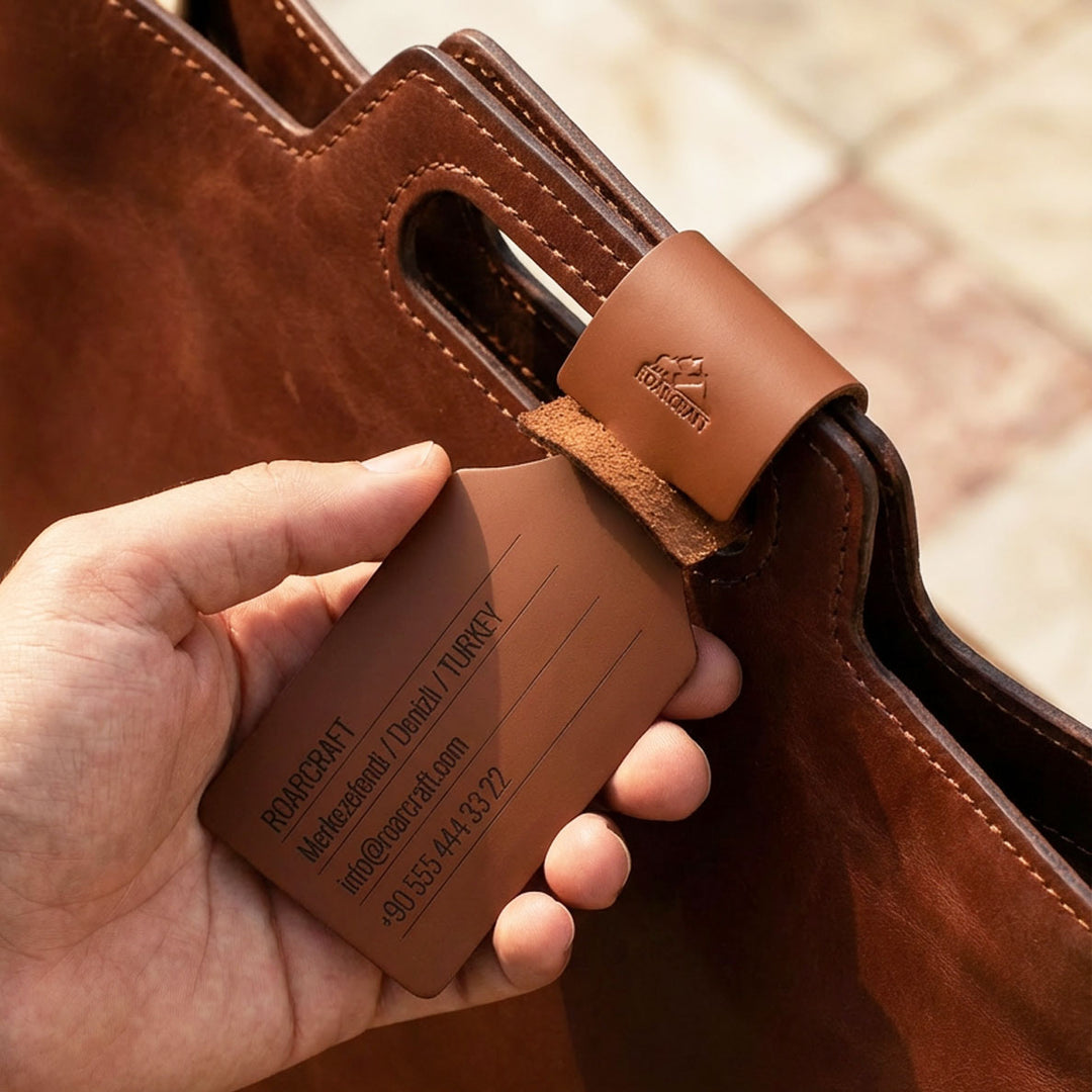 Deri Bavul Etiketi - Kişiye Özel İsim