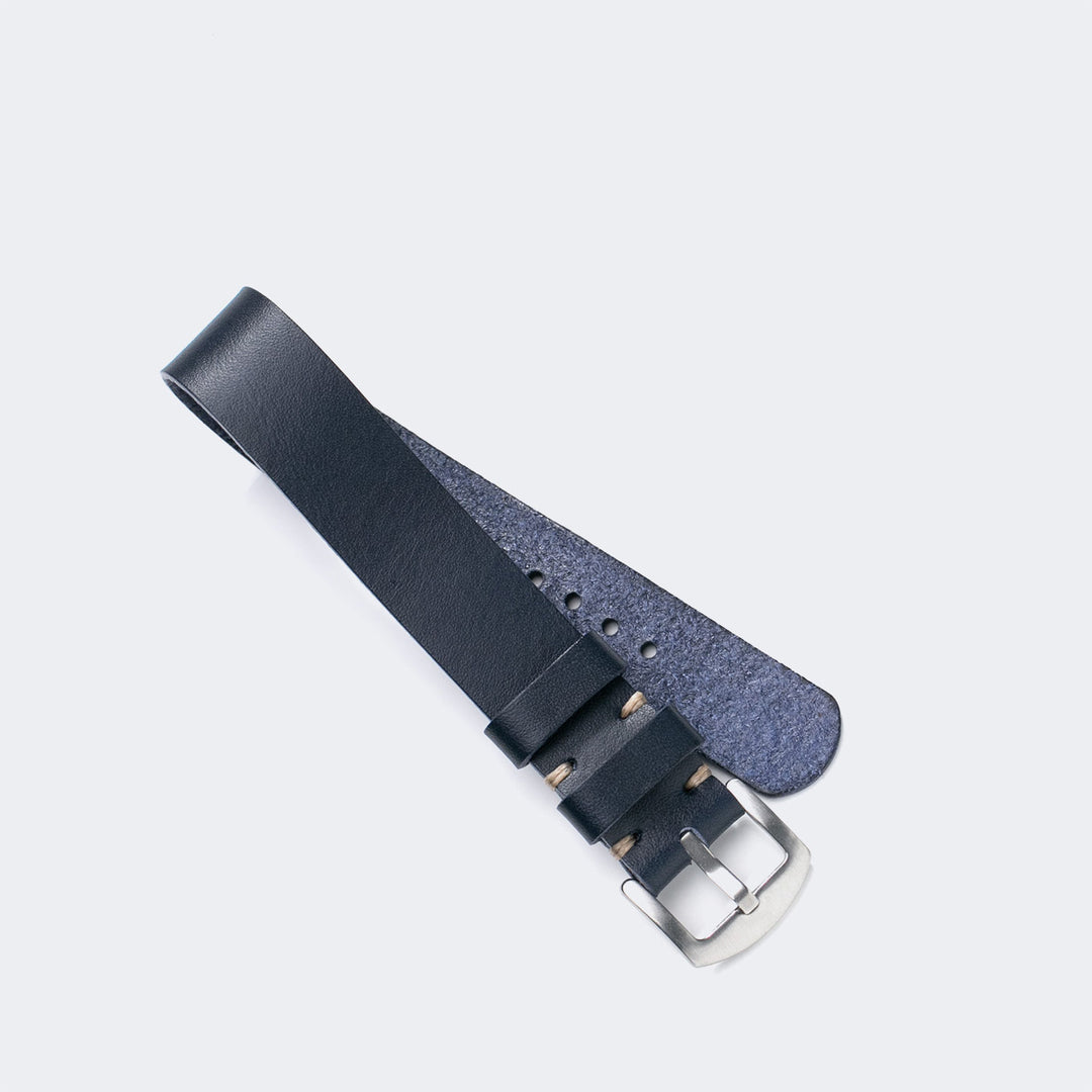 Roarstraps deri nato saat kayışı, şık siyah tasarım ve dayanıklı metal toka ile