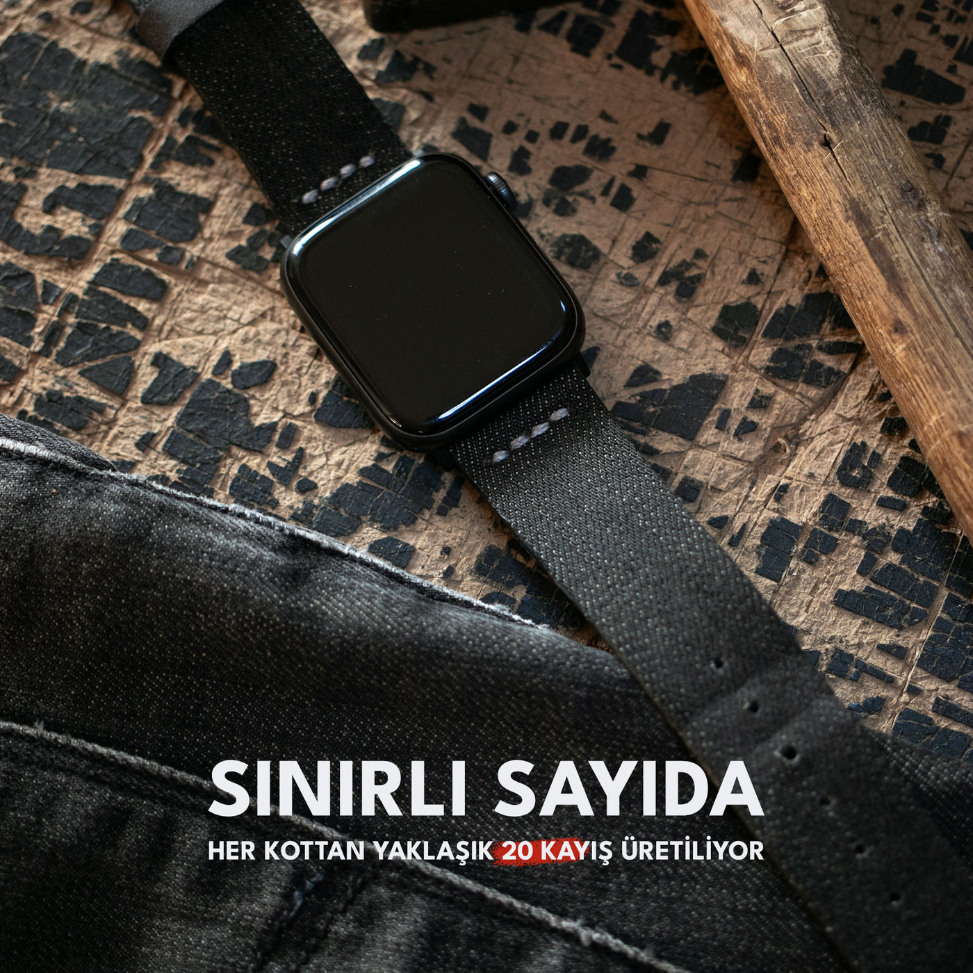 Denim Strap #01 - Apple Watch Kot Saat Kayışı