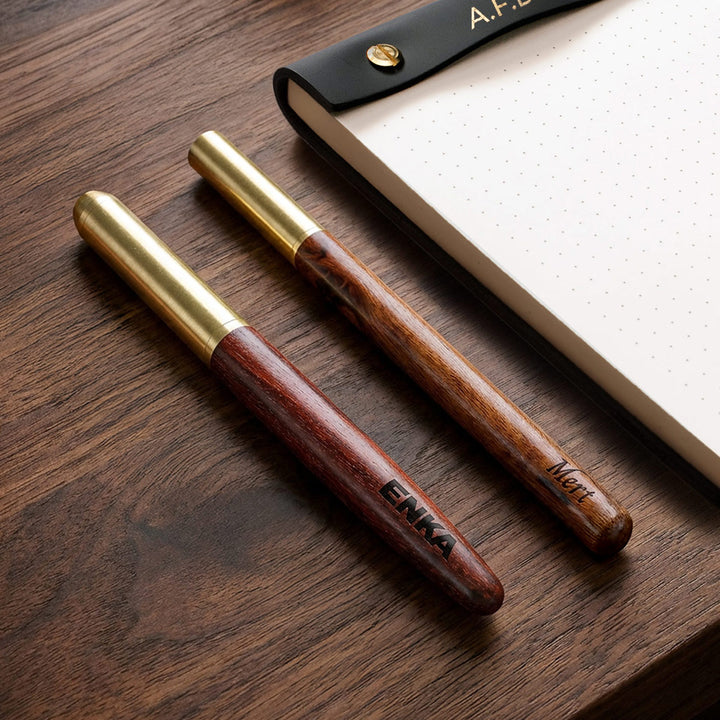 Doğal Ahşap Pirinç Jel Kalem