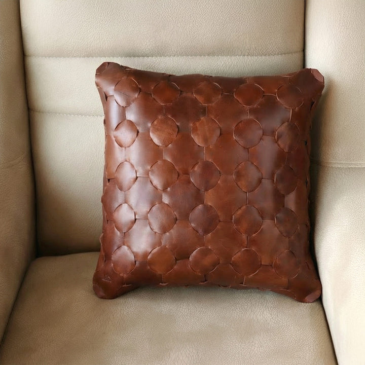 Örgü Deri Kırlent Yastık