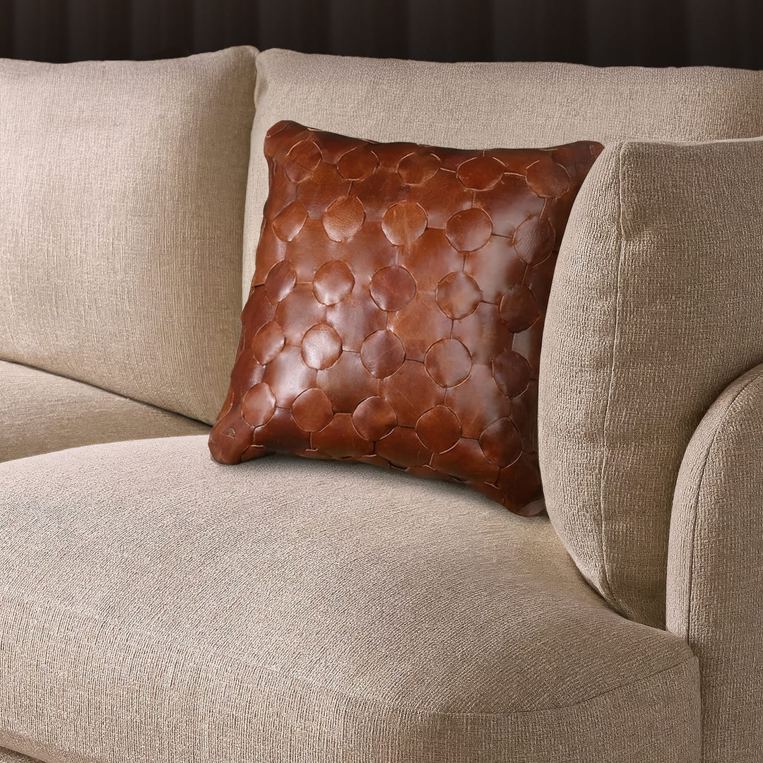 Örgü Deri Kırlent Yastık