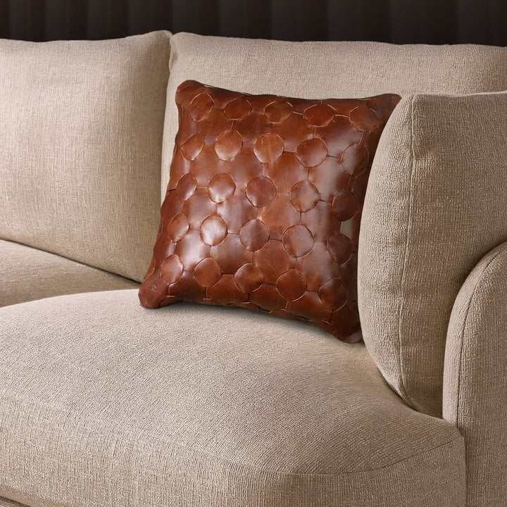 Örgü Deri Kırlent Yastık