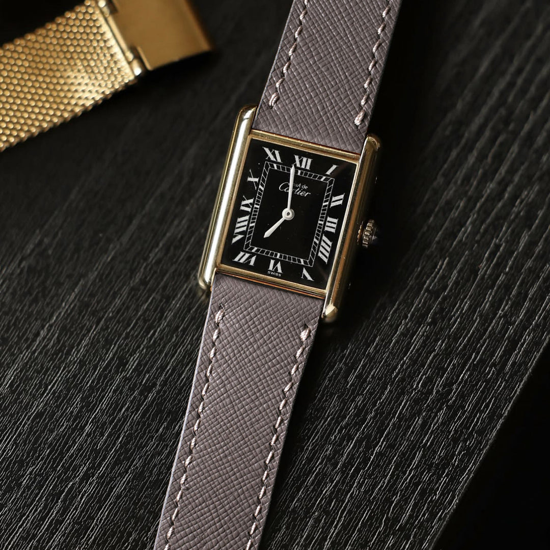 Saffiano Kül Grisi Deri Saat Kayışı