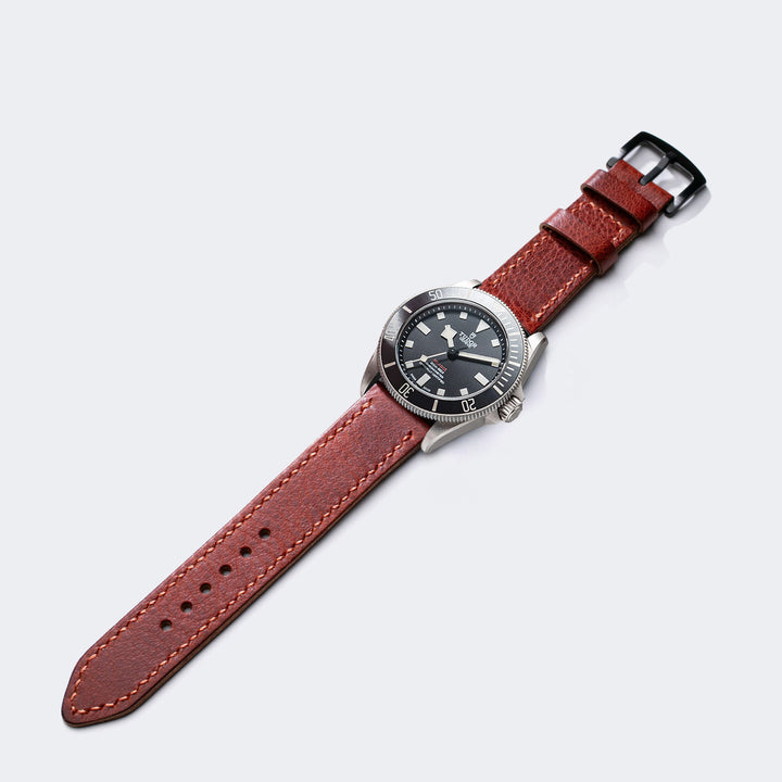 Çift Katlı Pueblo Deri Saat Kayışı - Burgundy