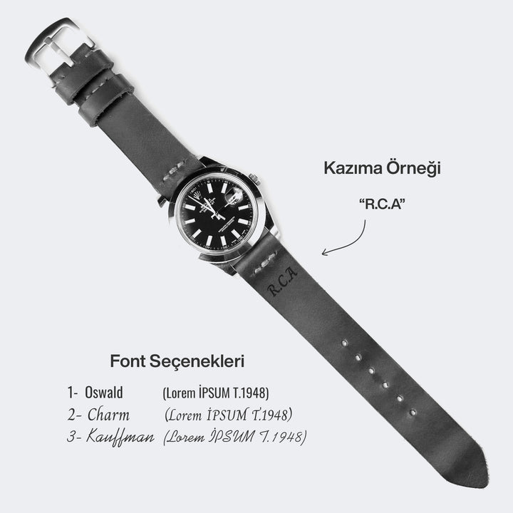 Tek Kat Deri Saat Kayışı - Mavi Mercan - Roarcraft TR