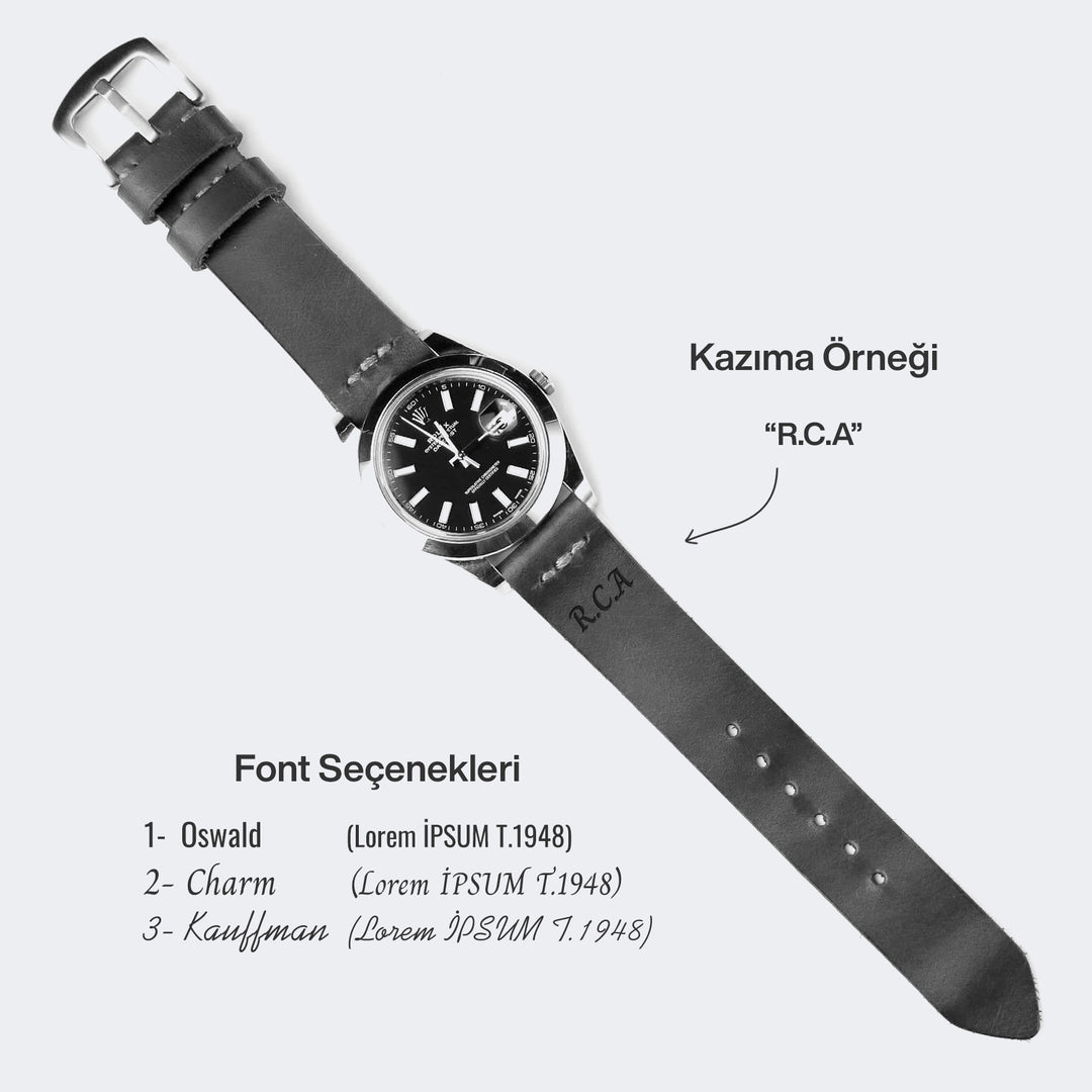 Tek Kat Deri Saat Kayışı - Orman Yeşili - Roarcraft TR