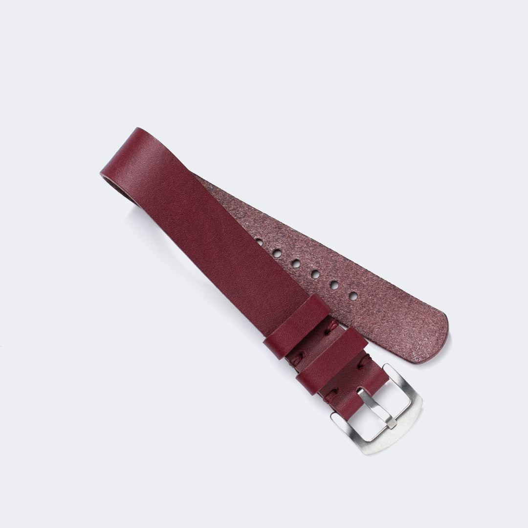 Roarstraps askeri deri nato saat kayışı, yüksek kaliteli kırmızı deri ve metal toka ile