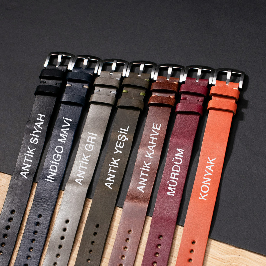 Roarstraps askeri deri nato saat kayışı farklı renk seçenekleriyle, şık ve dayanıklı tasarım