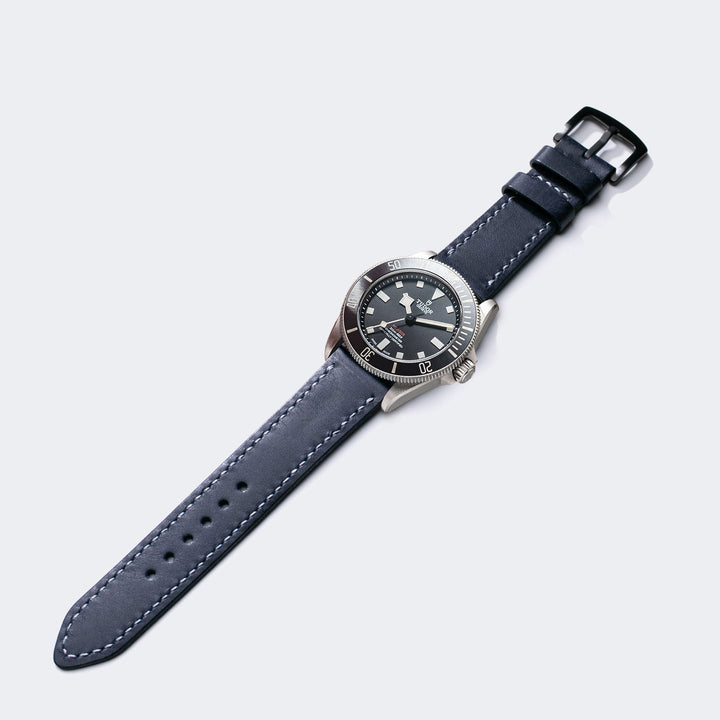 Pueblo Çift Katlı Deri Saat Kayışı - Space Blue