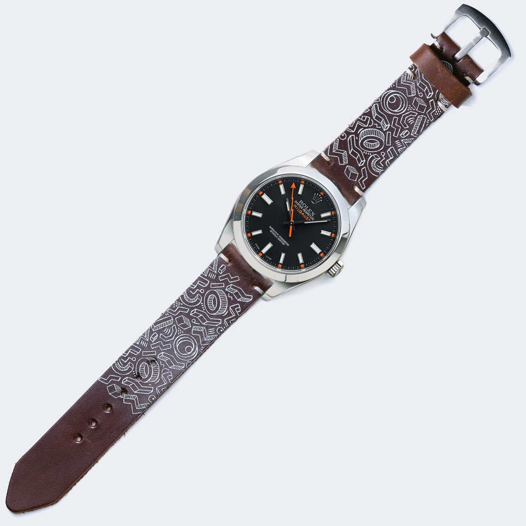 Shapes - Tek Kat Deri Saat Kayışı - Antik Kahve