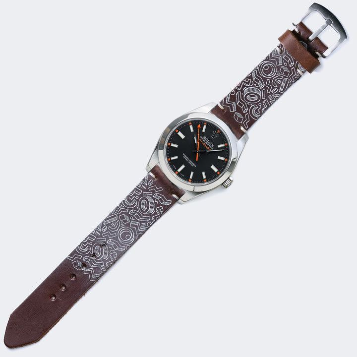 Shapes - Tek Kat Deri Saat Kayışı - Antik Kahve