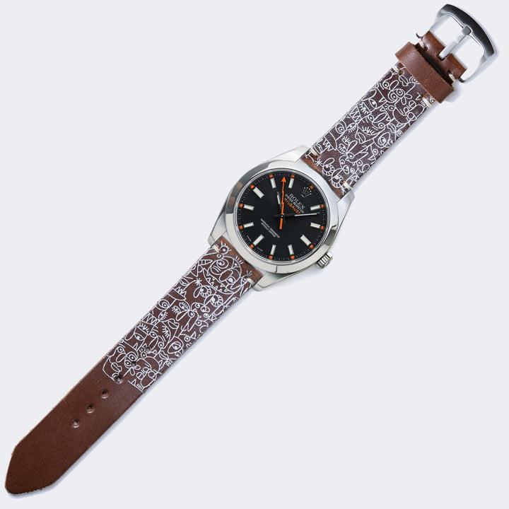 Faces - Tek Kat Deri Saat Kayışı - Antik Kahve