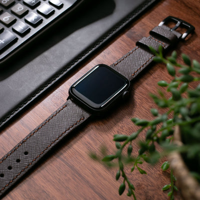 Saffiano Deri Apple Watch Kayış - Bitter