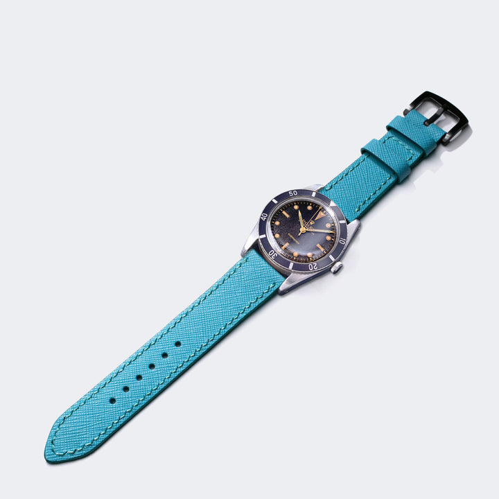 Saffiano Olimpik Mavi Deri Saat Kayışı