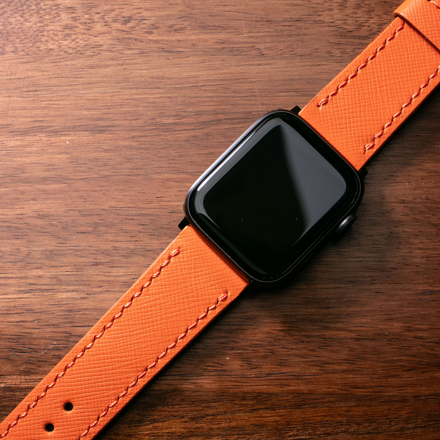 Saffiano Orange Deri Apple Watch Kayış