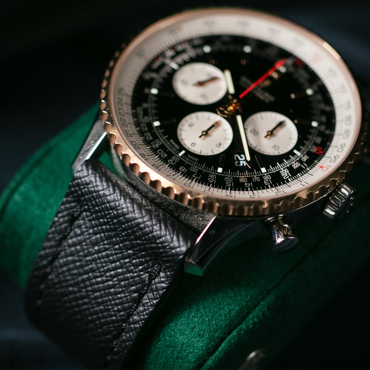 Saffiano Piyano Siyah Deri Saat Kayışı