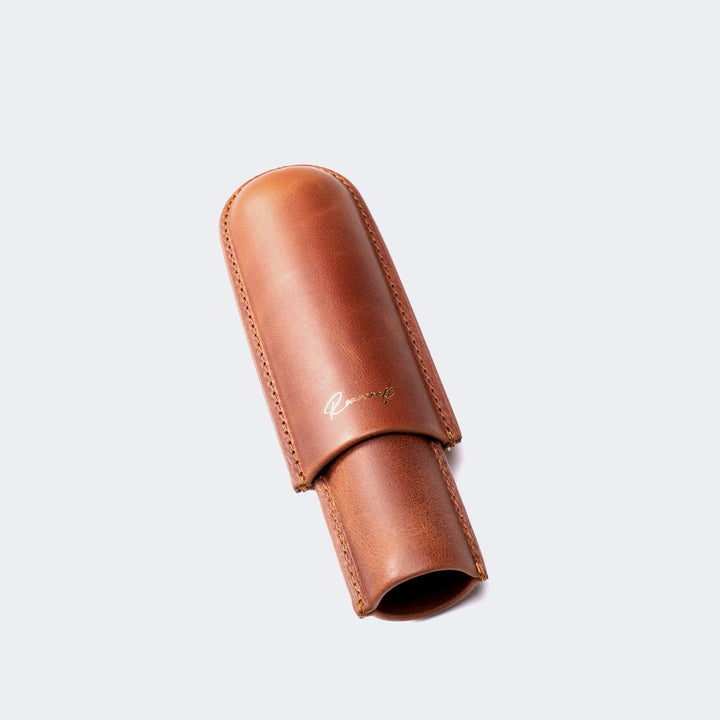 Tekli Deri Puro Kılıfı - Tobacco