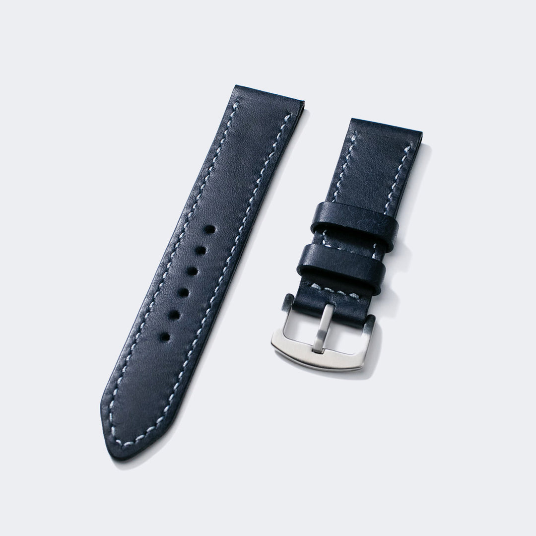 Pueblo Çift Katlı Deri Saat Kayışı - Space Blue