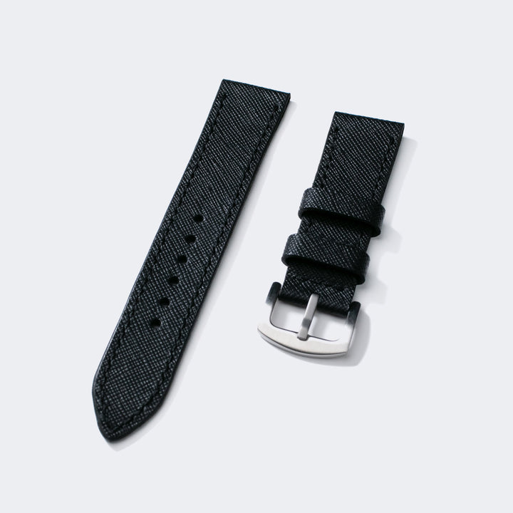 Saffiano Piyano Siyah Deri Saat Kayışı