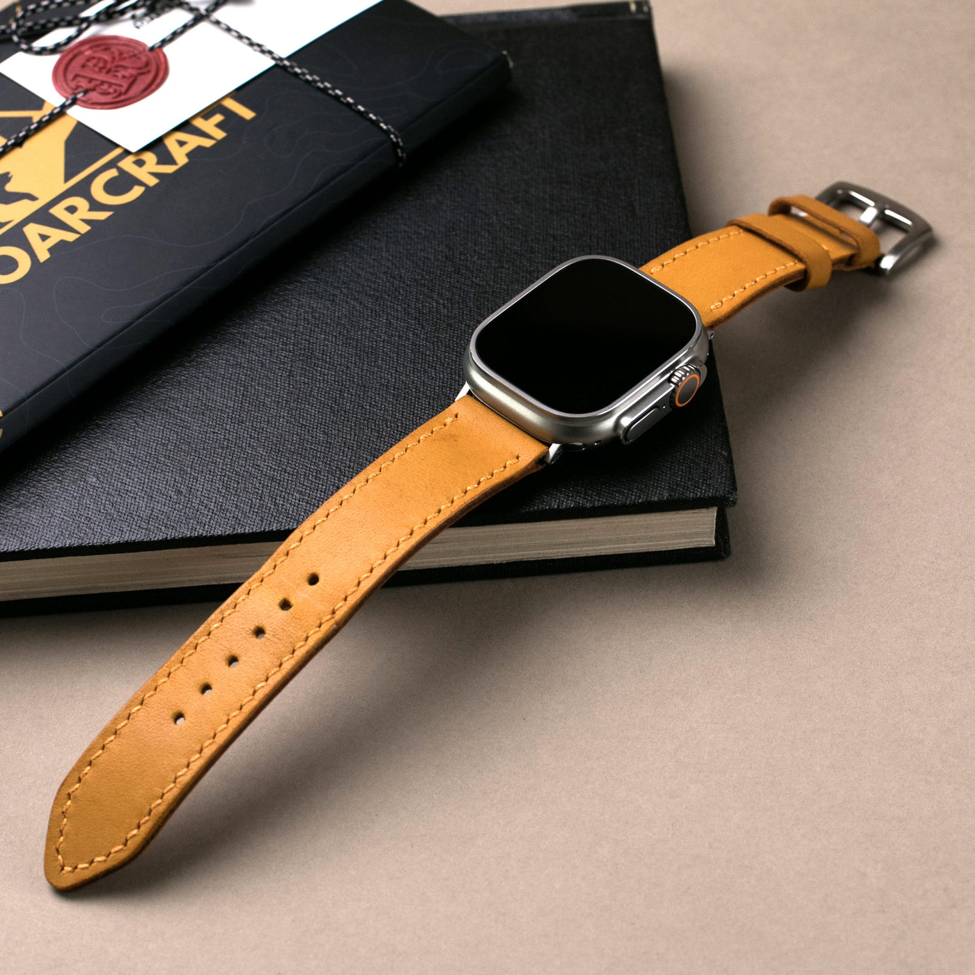 VegTan Deri Apple Watch Kayışı - Sunflower - Roarcraft TR