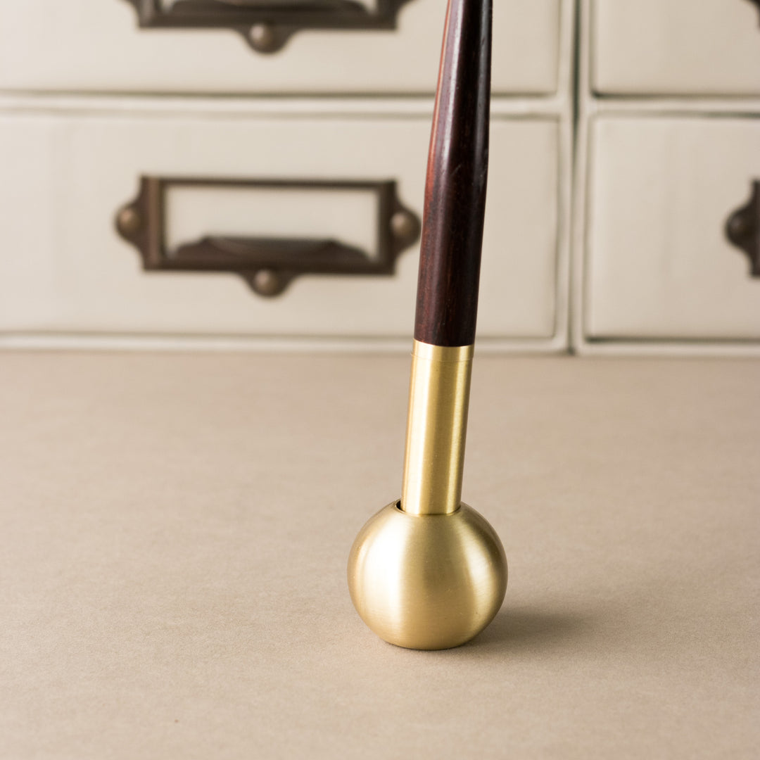 Hediyelik Ahşap Kutulu Pirinç Masaüstü 4'lü Set - Brass Aksesuar