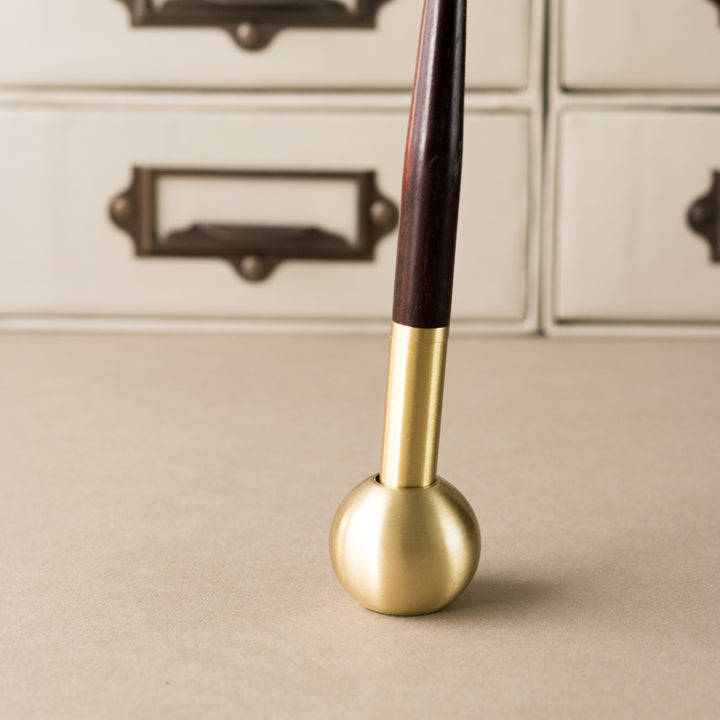 Hediyelik Ahşap Kutulu Pirinç Masaüstü 4'lü Set - Brass Aksesuar