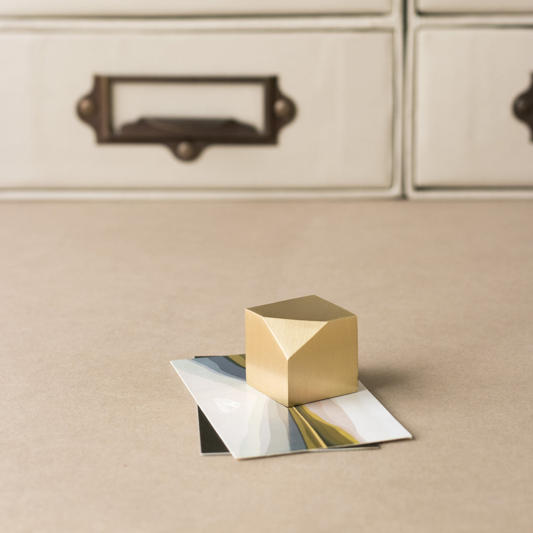 Hediyelik Ahşap Kutulu Pirinç Masaüstü 4'lü Set - Brass Aksesuar