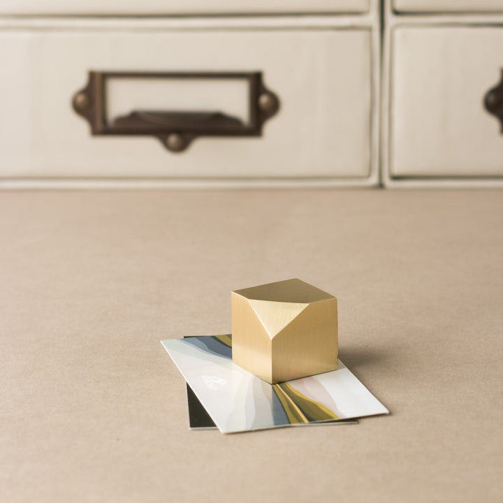 Hediyelik Ahşap Kutulu Pirinç Masaüstü 4'lü Set - Brass Aksesuar