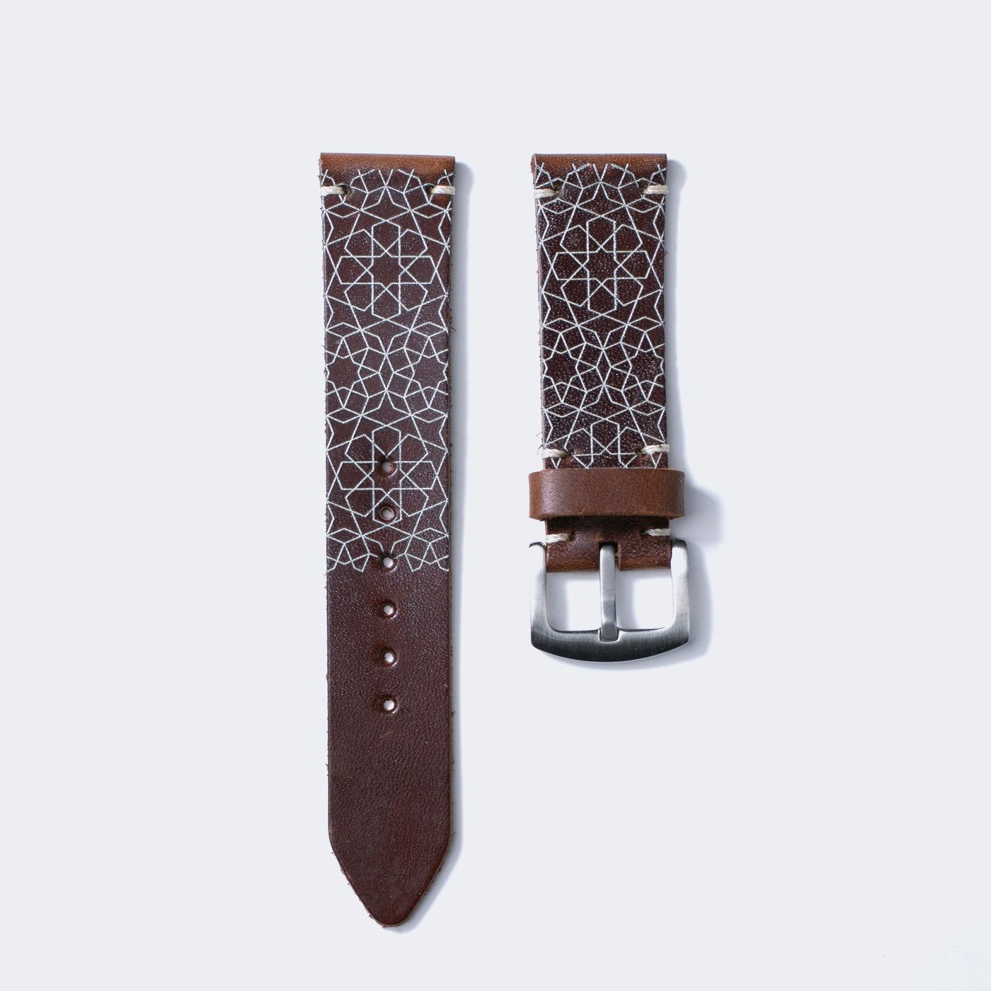 Stars - Tek Kat Deri Saat Kayışı - Antik Kahve - Leather Strap