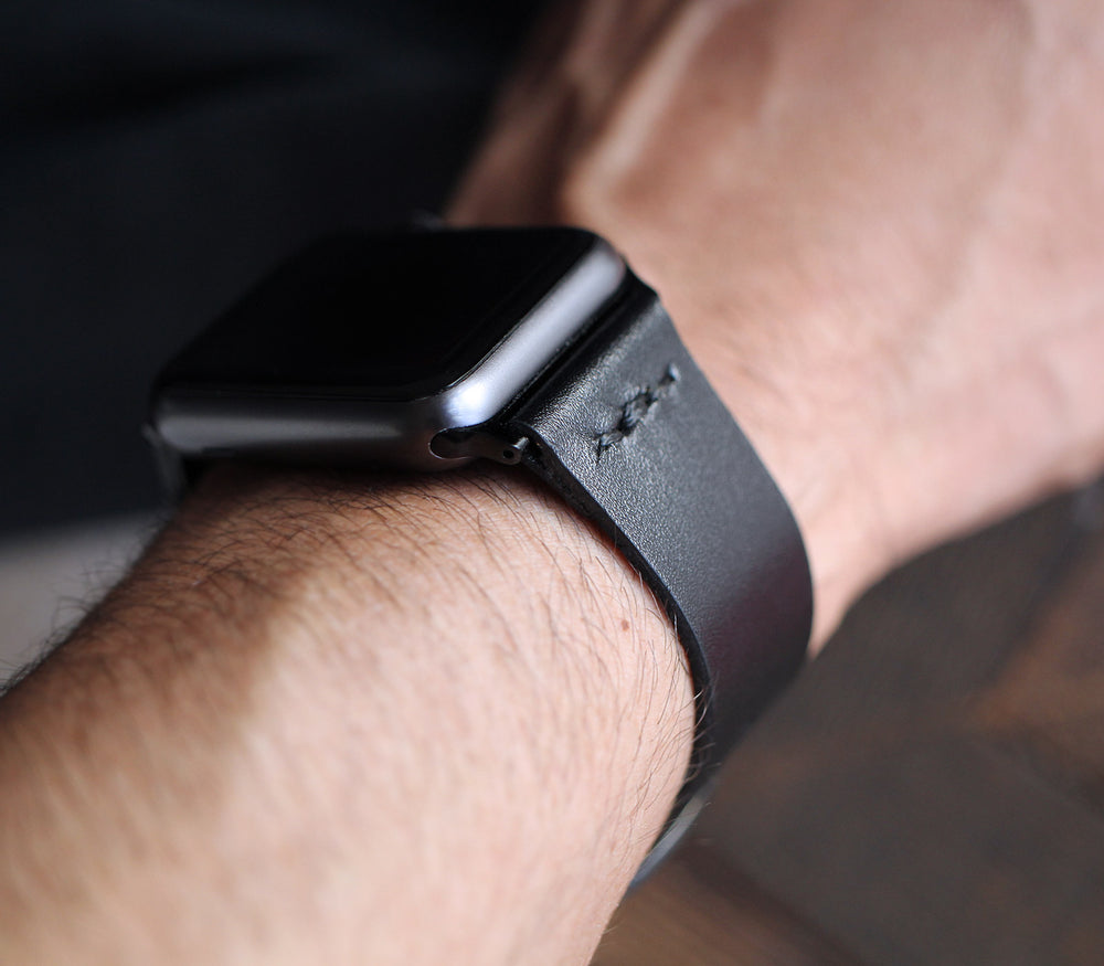 Apple Watch Deri Kordon - Siyah