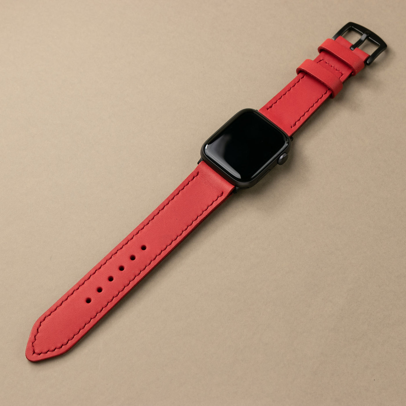 VegTan Deri Apple Watch Kayışı - Carmine - Roarcraft TR