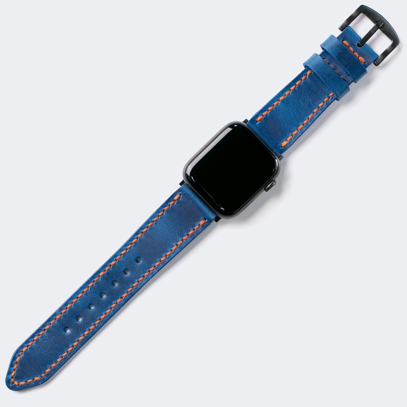 Çift Kat Deri Apple Watch Kayışı - Kobalt Mavi - Roarcraft TR