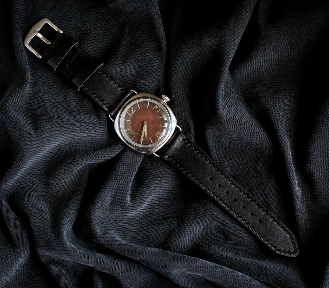 Özel El Yapımı Deri Saat Kayışı - Siyah