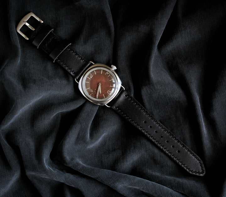 Özel El Yapımı Deri Saat Kayışı - Siyah