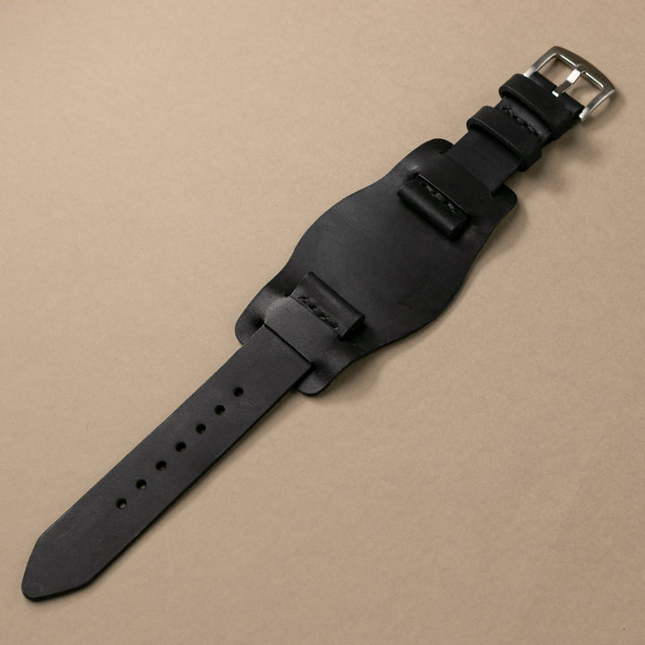 Bund Strap - Tek Kat Deri Saat Kayışı - Siyah - Roarcraft TR